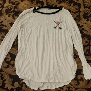 Old Navy White Ruched Blouse with Peter Pan Collar